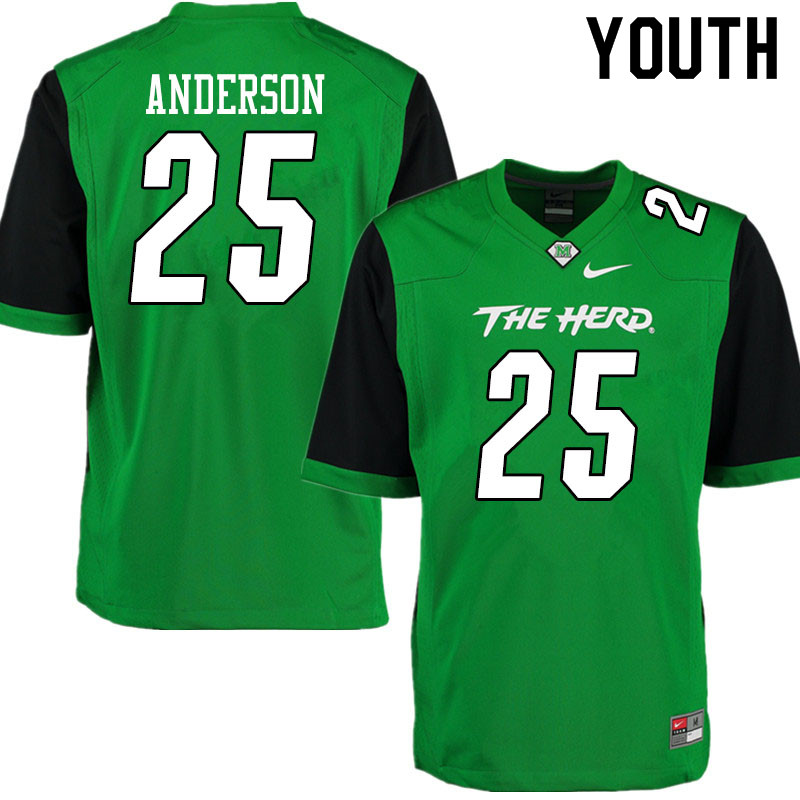 Youth #25 J'Coryan Anderson Marshall Thundering Herd College Football Jerseys Sale-Gren - Click Image to Close